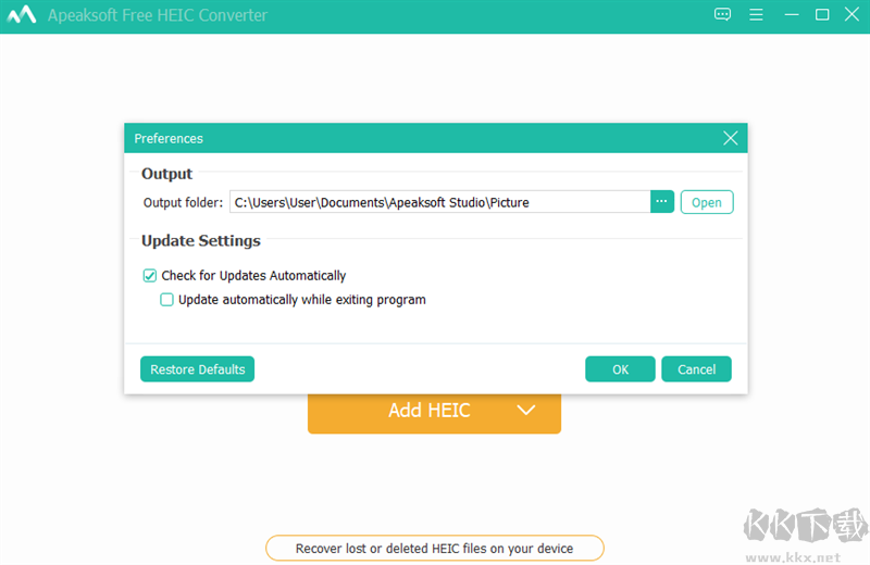 Apeaksoft Free HEIC Converter(HEIC图片转换的工具)